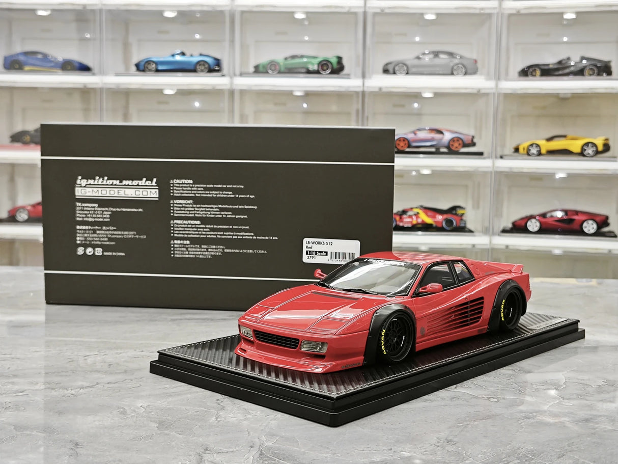 Ferrari 1992 512 TR LB-WORKS JDM Red 1:18 resin model car by Ignition - view 15