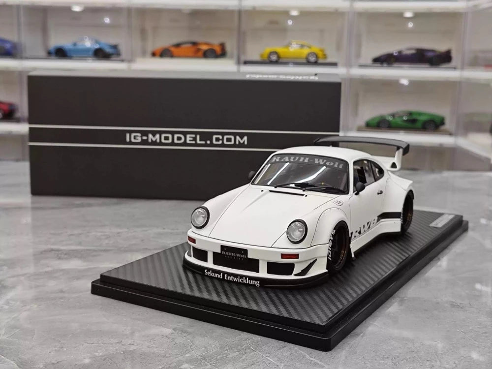 [Ignition] 1:18 Porsche 1989 911 930 RWB JDM Widebody White Model Car Resin