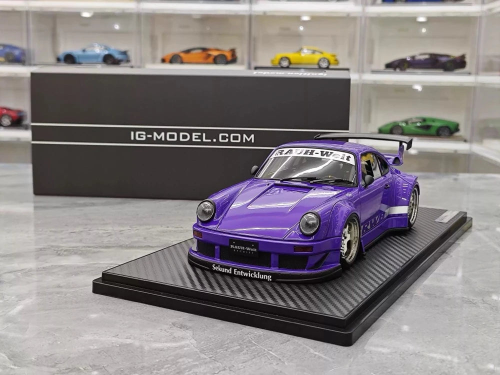 [Ignition] 1:18 Porsche 1989 911 930 RWB JDM Widebody Purple Model Car Resin