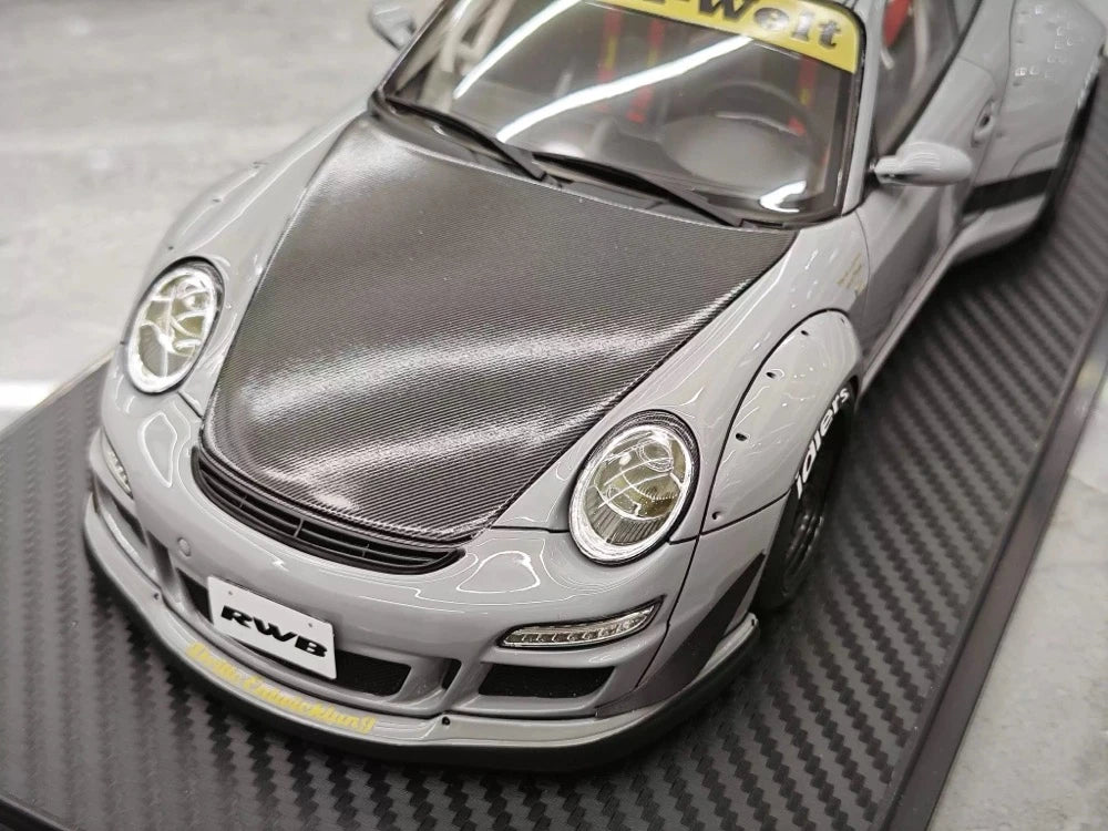 [Ignition] 1:18 Porsche 2009 997 GT3 RWB Widebody grigio & nero modellino di auto resina