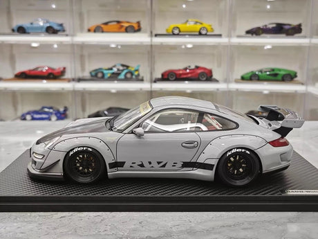 [Ignition] 1:18 Porsche 2009 997 GT3 RWB Widebody Gray & Black Model Car Resin