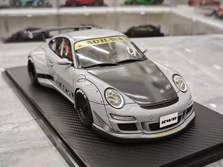 [Ignition] 1:18 Porsche 2009 997 GT3 RWB Widebody Gray & Black Model Car Resin