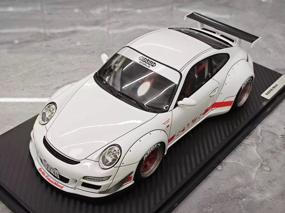 [Ignition] 1:18 Porsche 2009 997 GT3 RWB Widebody bianco & rosso modellino di auto resina