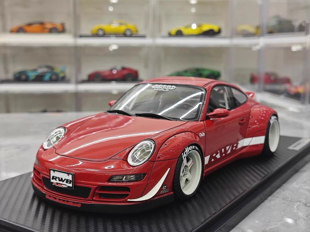 [Ignition] 1:18 Porsche 2009 997 RWB JDM Widebody rood modelauto Hars