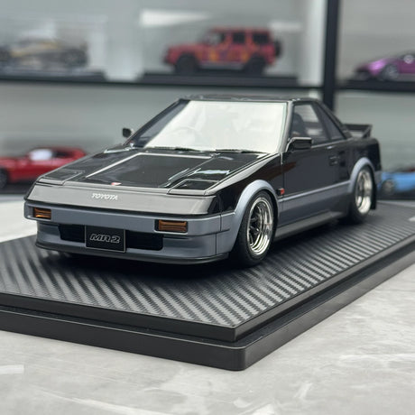 Ignition Toyota 1984 MR2 AW11 Gun Metallic Silver 1:18 – Collectible Resin Model Resin