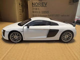 [iMittakaava] 1:18 Audi 2015 R8 V10 Plus Coupe valkoinen pienoismalli Die-Cast