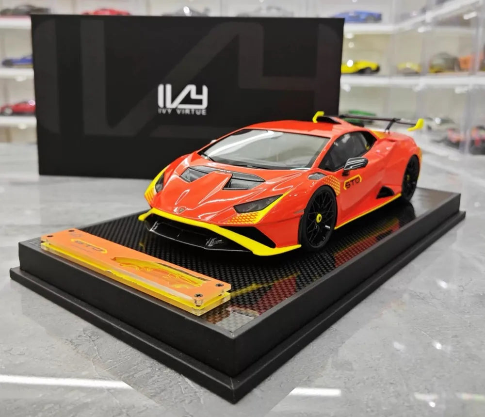 [IVY] 1:18 Lamborghini 2021 Huracan STO Orange Model Car Resin