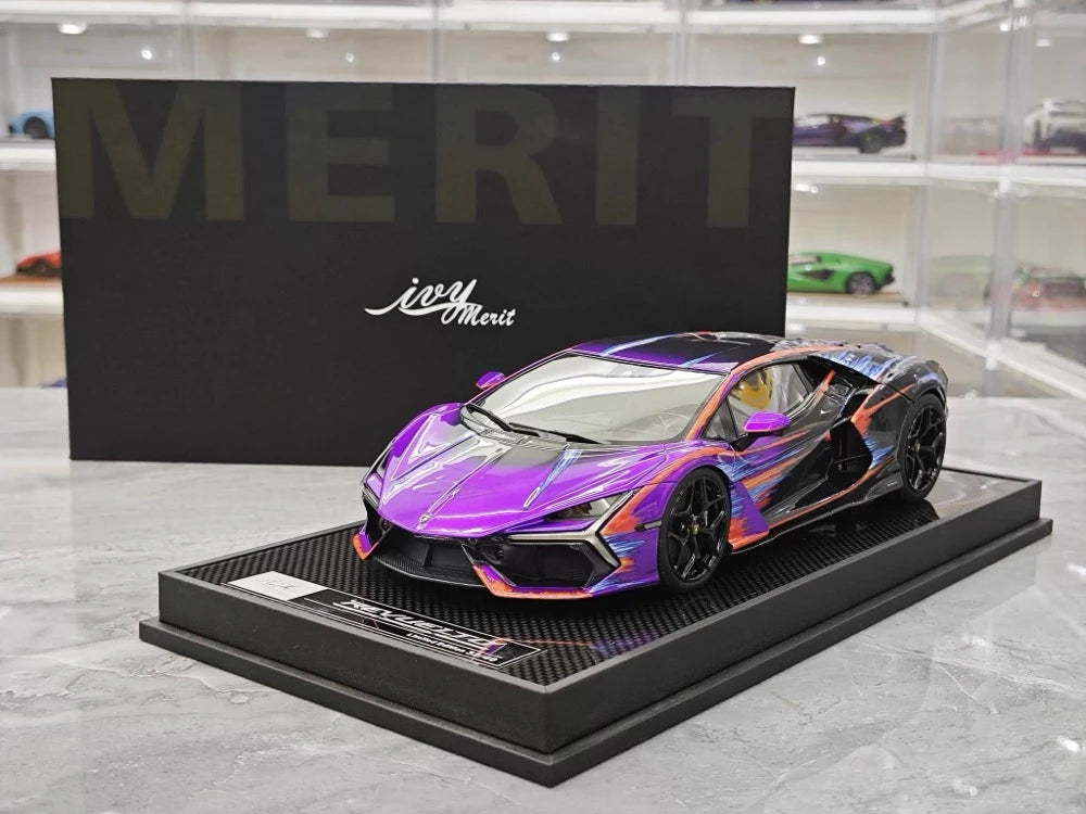 [IVY] 1:18 Lamborghini 2023 Revuelto Opera Unica Purple Model Car Resin