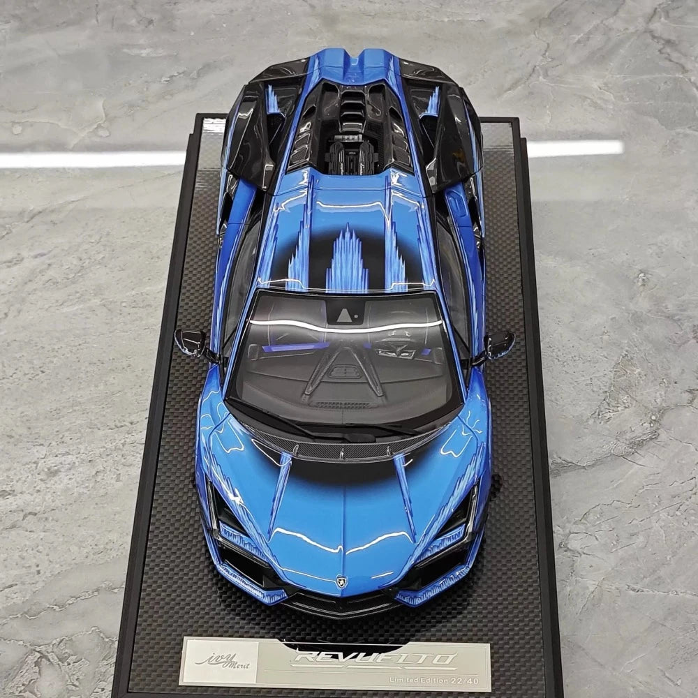 [IVY] 1:18 Lamborghini 2023 Revuelto Opera Unica Blue Model Car Resin