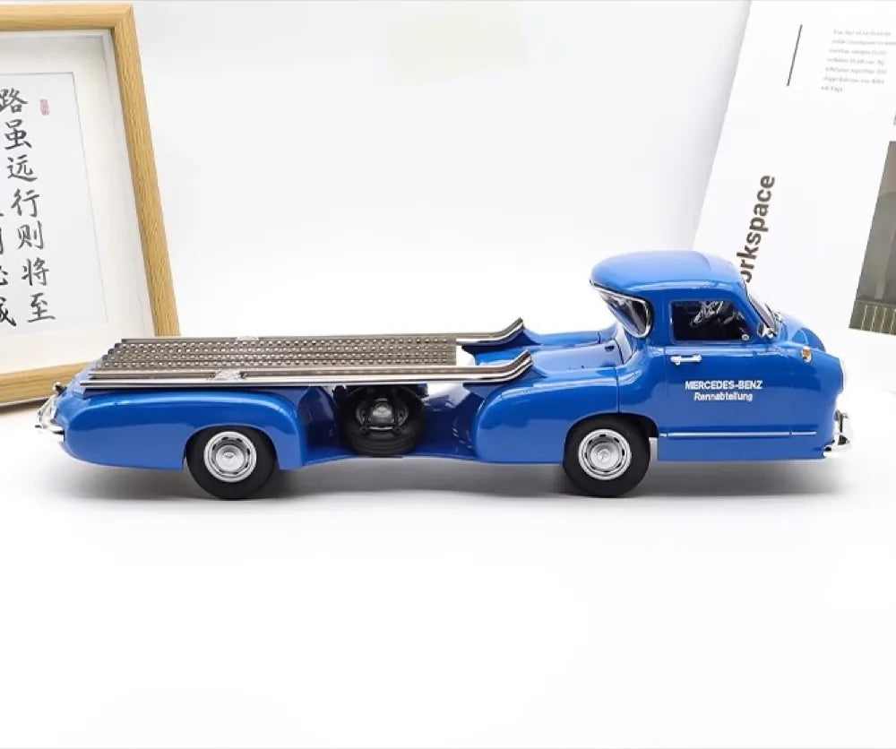 [IVY] 1:18 Mercedes-Benz 1954 blu Wonder Renntransporter modellino di auto resina