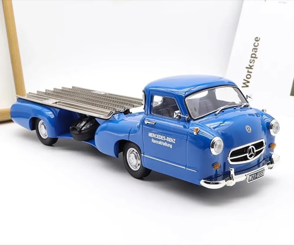 [IVY] 1:18 Mercedes-Benz 1954 Blue Wonder Renntransporter Model Car Resin