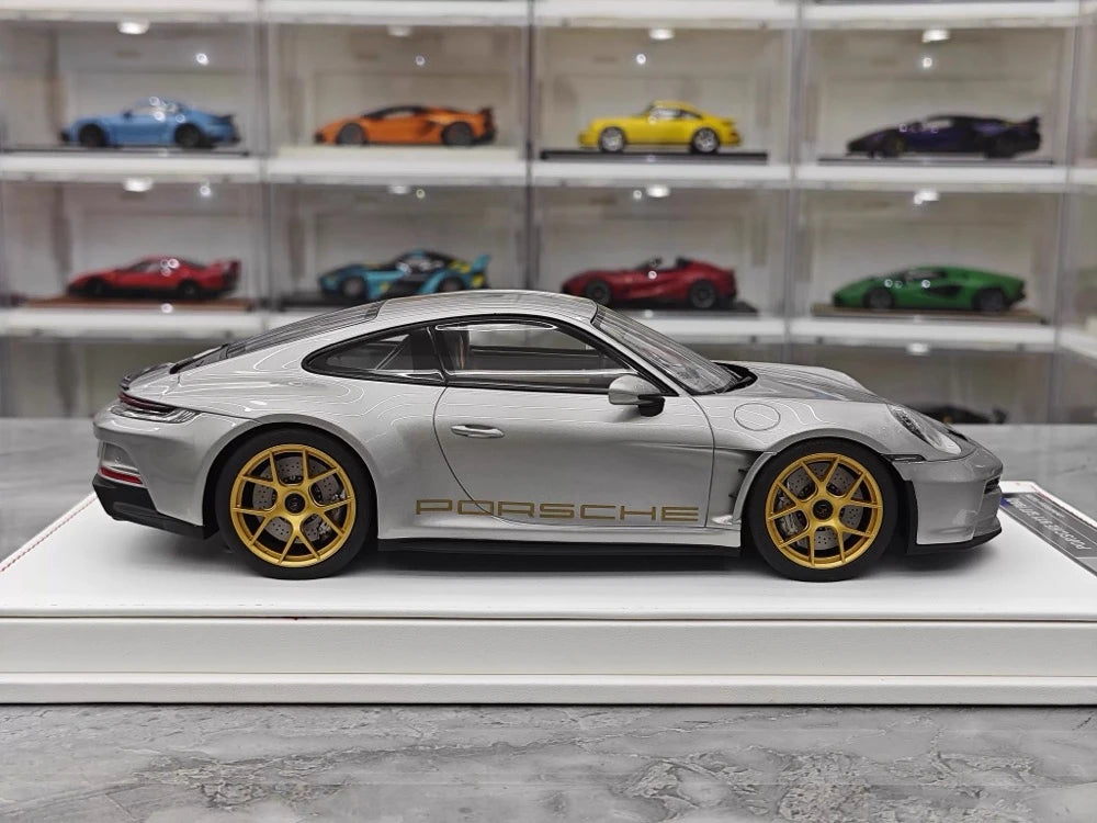 [IVY] 1:18 Porsche 2023 911 992 S/T Silver Model Car Resin