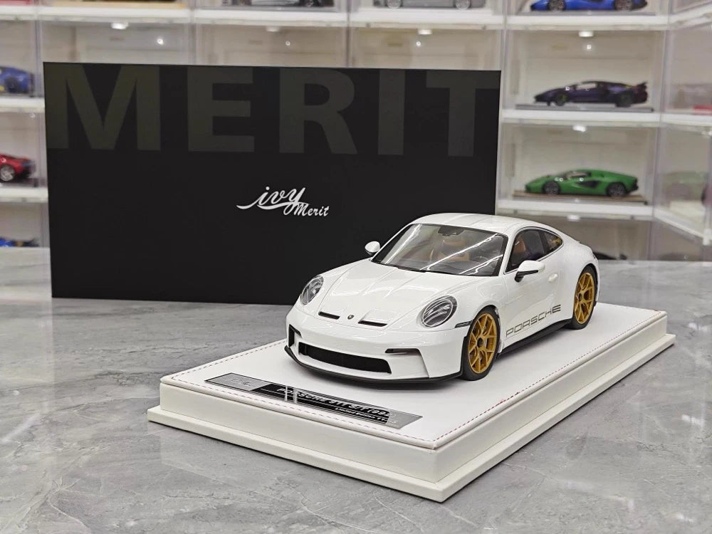 [IVY] 1:18 Porsche 2023 911 992 S/T White Model Car Resin