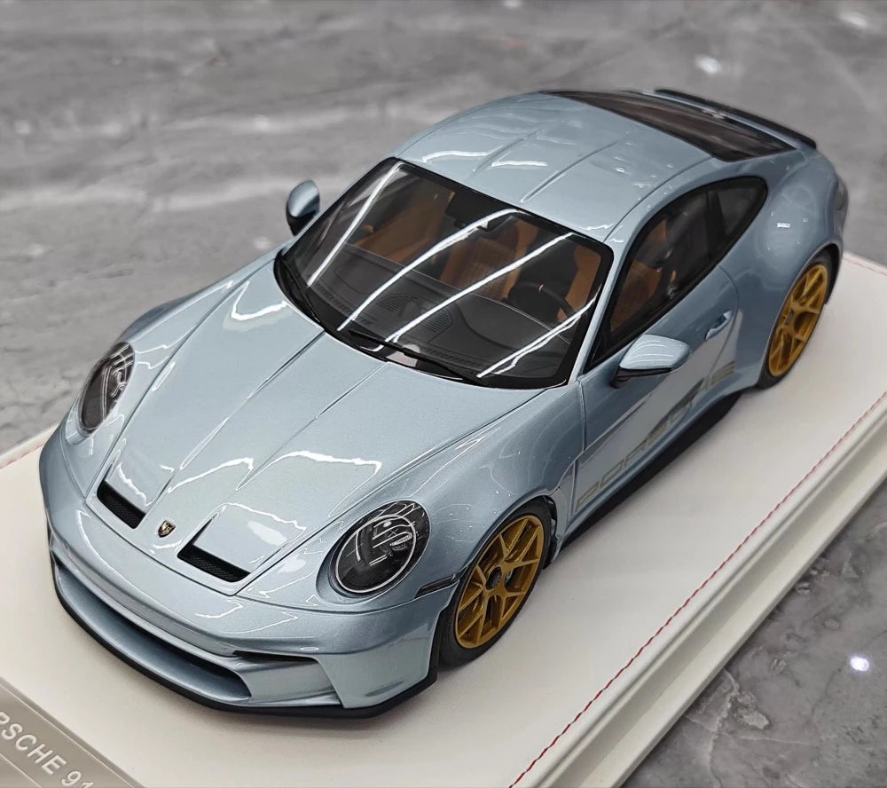 [IVY] 1:18 Porsche 2023 911 992 S/T Ice blu modellino di auto resina
