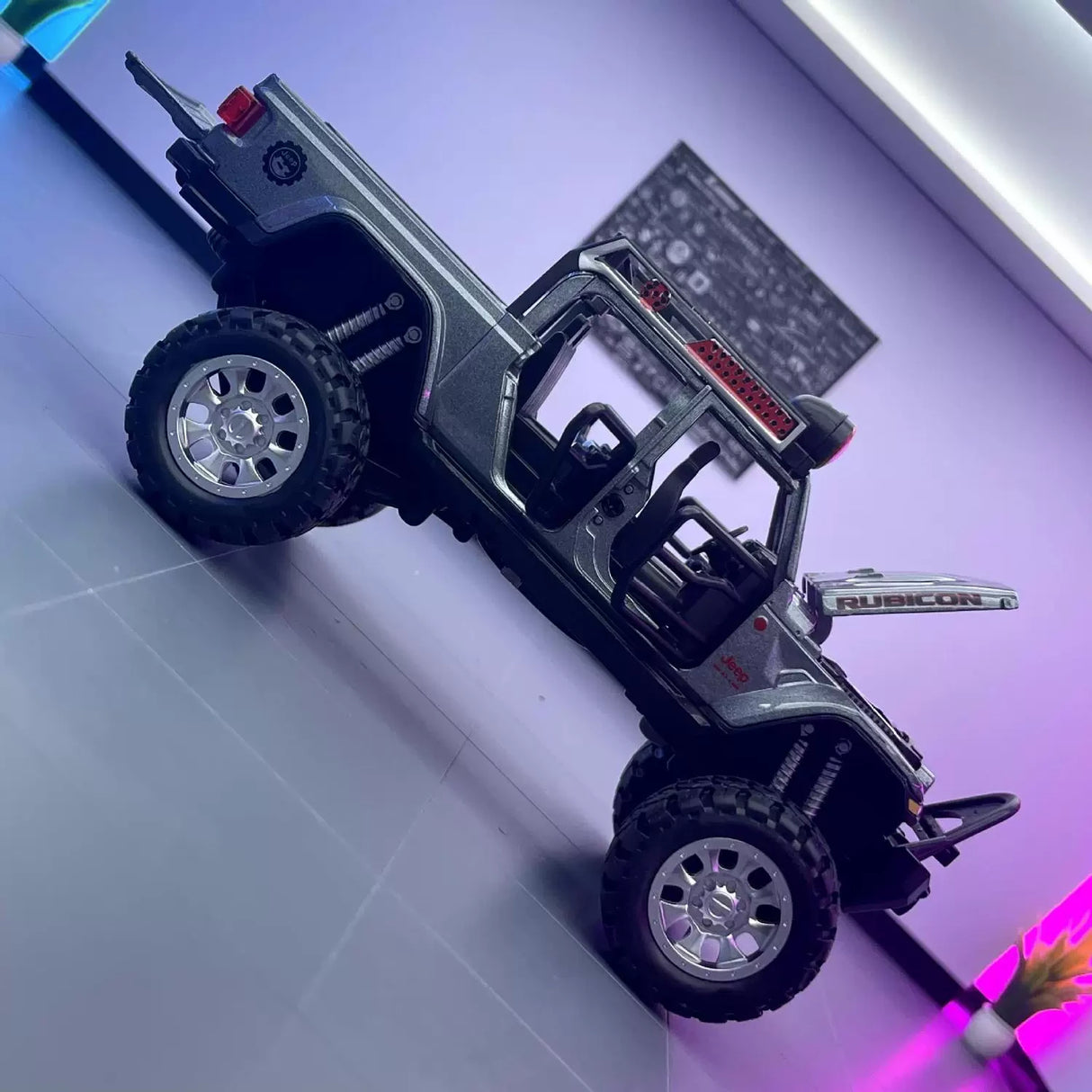 Jeep 2018 Wrangler terräng grå 1:32 – pressgjuten visningsmodell