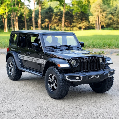 Jeep 2018 Wrangler Rubicon zwart 1:24 – diecast displaymodel
