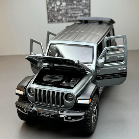 Jeep 2018 Wrangler Rubicon grijs 1:24 – diecast displaymodel