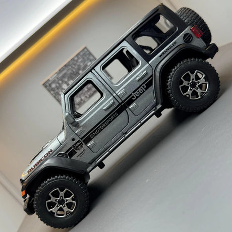Jeep 2018 Wrangler Rubicon grijs 1:24 – diecast displaymodel