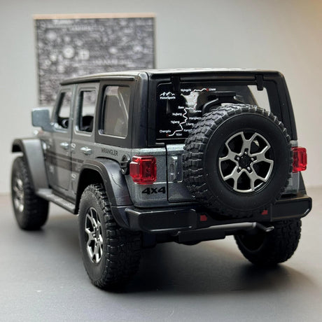 Jeep 2018 Wrangler Rubicon grijs 1:24 – diecast displaymodel