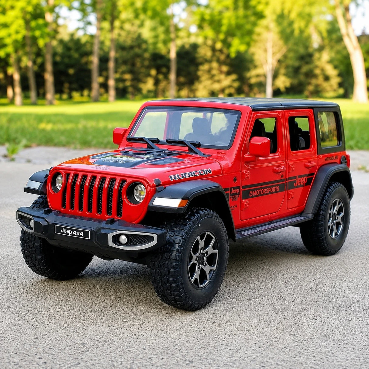 Jeep 2018 Wrangler Rubicon Rode 1:24 – Gegoten Beeldmodel Gietijzer