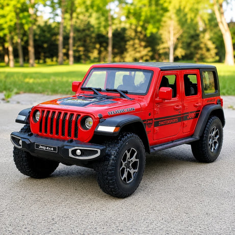 Jeep 2018 Wrangler Rubicon Rode 1:24 – Gegoten Beeldmodel Gietijzer