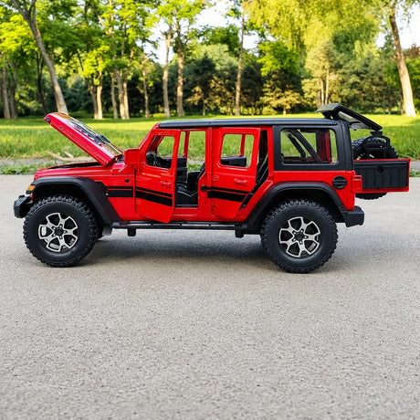 Jeep 2018 Wrangler Rubicon Rode 1:24 – Gegoten Beeldmodel Gietijzer
