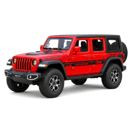 Jeep 2018 Wrangler Rubicon Rode 1:24 – Gegoten Beeldmodel Gietijzer