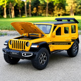 Jeep 2018 Wrangler Rubicon geel 1:24 – diecast displaymodel