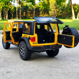 Jeep 2018 Wrangler Rubicon geel 1:24 – diecast displaymodel