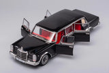 [KengFai] 1:18 Mercedes-Benz 1963 600 Pullman W100 LWB Black Model Car Die-Cast