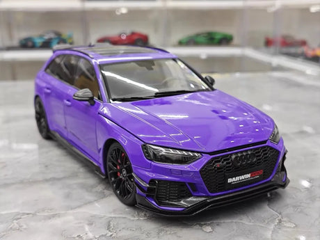 [Kiloworks] 1:18 Audi 2018 RS4 Avant Purple Model Car Die-Cast