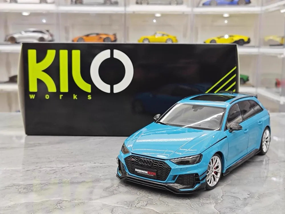 [Kiloworks] 1:18 Audi 2018 RS4 Avant Blue Model Car Die-Cast