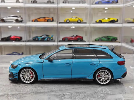 [Kiloworks] 1:18 Audi 2018 RS4 Avant Blue Model Car Die-Cast