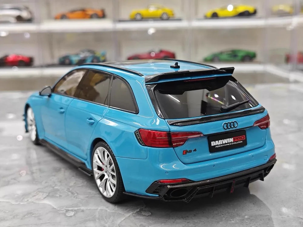 [Kiloworks] 1:18 Audi 2018 RS4 Avant Blue Model Car Die-Cast