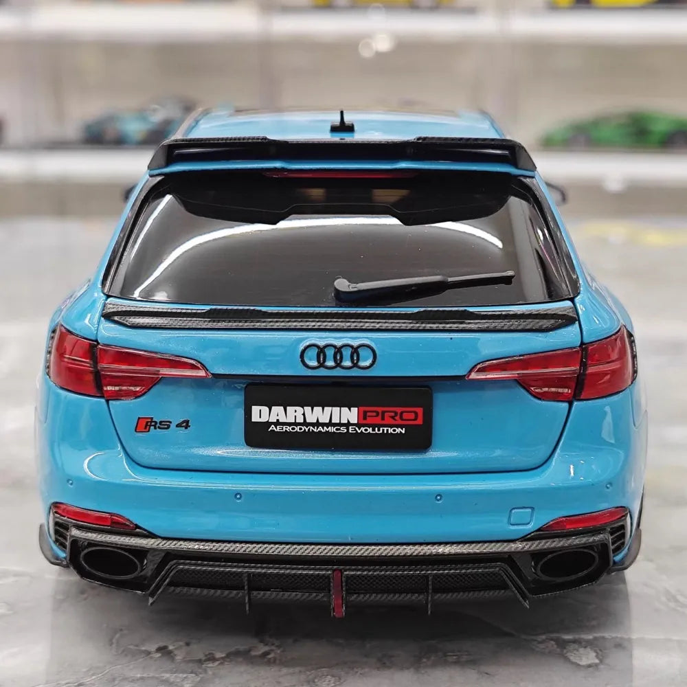 [Kiloworks] 1:18 Audi 2018 RS4 Avant Blue Model Car Die-Cast