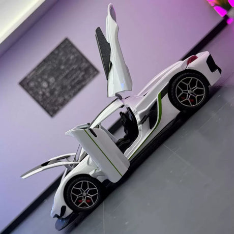Koenigsegg 2020 Jesko Absolut vit 1:32 – pressgjuten visningsmodell