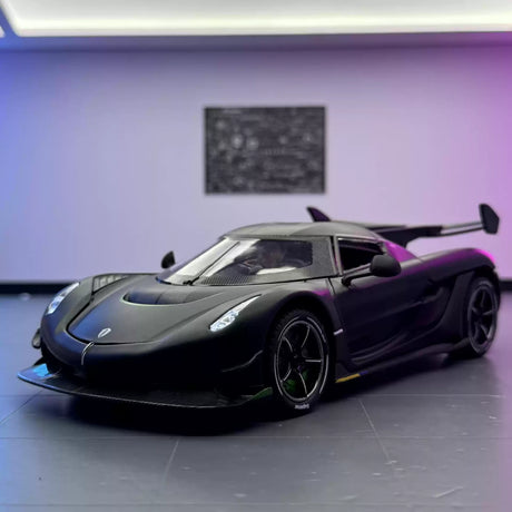 Koenigsegg 2021 Jesko Attack Matte zwart 1:24 – diecast displaymodel