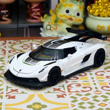 Koenigsegg 2021 Jesko Attack vit 1:32 – pressgjuten visningsmodell