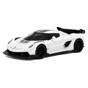 Koenigsegg 2021 Jesko Attack vit 1:32 – modellbil i gjuten metall för display