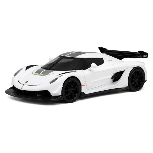 Koenigsegg 2021 Jesko Attack vit 1:32 – pressgjuten visningsmodell