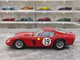 [Kyosho] 1:18 Ferrari 1962 250 GTO Red Racing Livery #19 Model Car Die-Cast