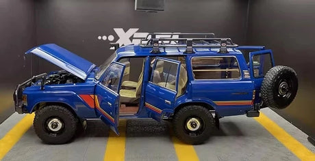 [Kyosho] 1:18 Toyota 1987 Land Cruiser LC60 Modified blauw modelauto Die-Cast
