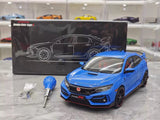 [LCD] 1:18 Honda 2017 Civic Type R FK8 Blue Model Car Die-Cast