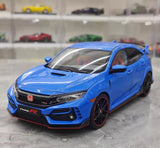 [LCD] 1:18 Honda 2017 Civic Type R FK8 Blue Model Car Die-Cast