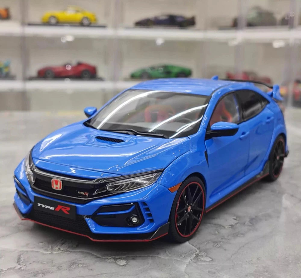 [LCD] 1:18 Honda 2017 Civic Type R FK8 blu modellino di auto Die-Cast