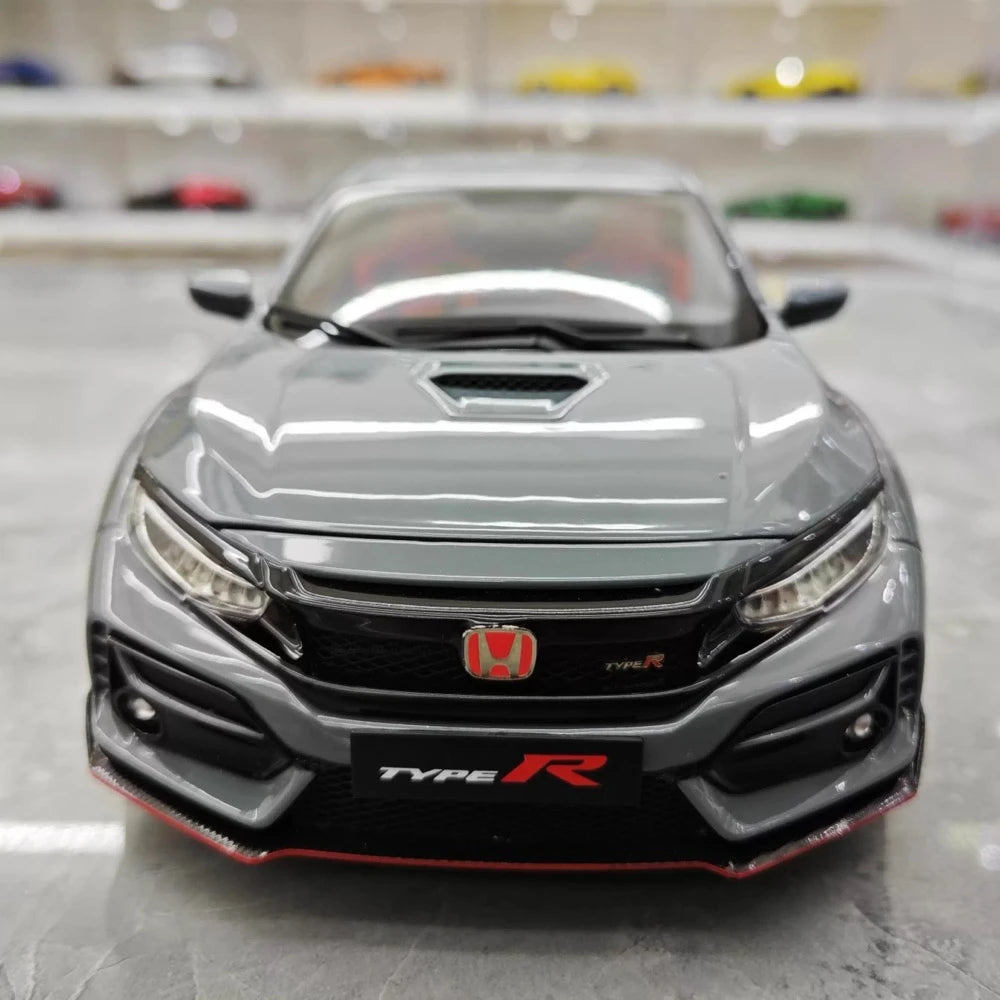 [LCD] 1:18 Honda 2017 Civic Type R FK8 Gray Model Car Die-Cast