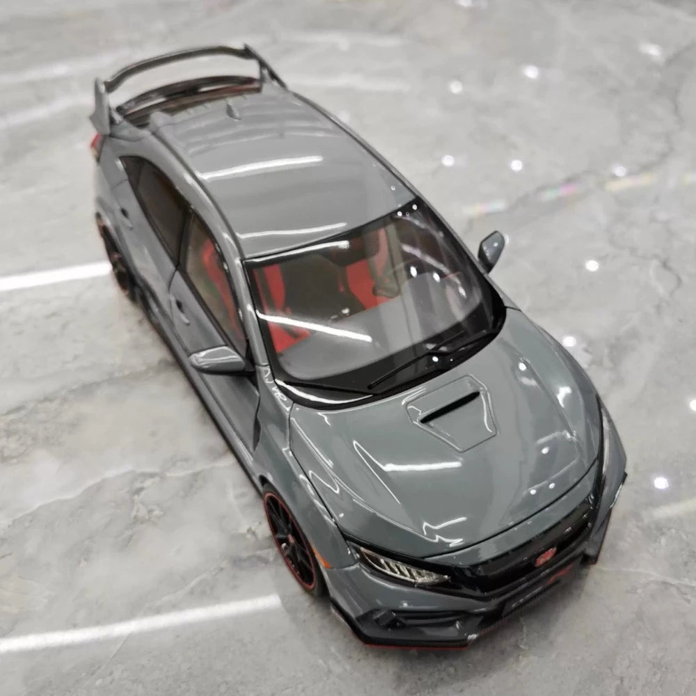 [LCD] 1:18 Honda 2017 Civic Type R FK8 Gray Model Car Die-Cast