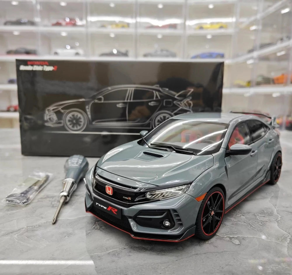 [LCD] 1:18 Honda 2017 Civic Type R FK8 Gray Model Car Die-Cast