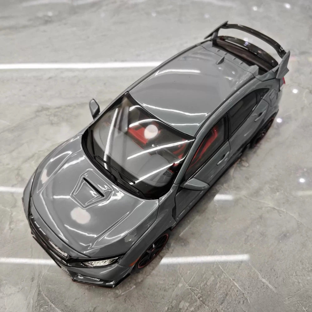 [LCD] 1:18 Honda 2017 Civic Type R FK8 Gray Model Car Die-Cast