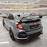 [LCD] 1:18 Honda 2017 Civic Type R FK8 Gray Model Car Die-Cast